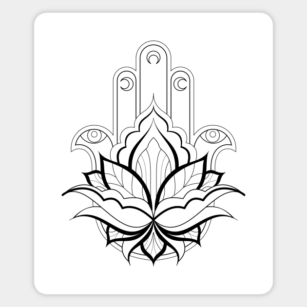 Hamsa Lotus Magnet by Human_Pretzel